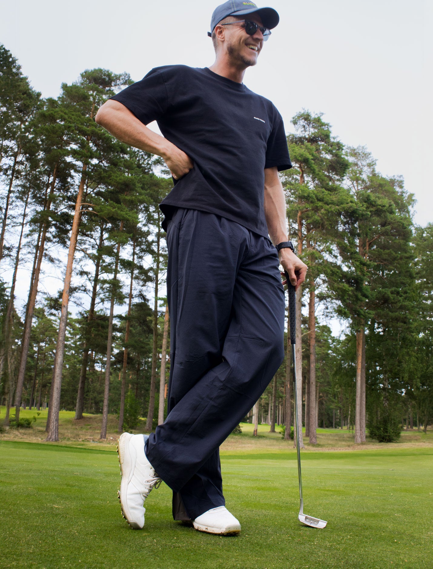 Straight Fit Tech Pants, Dark Navy