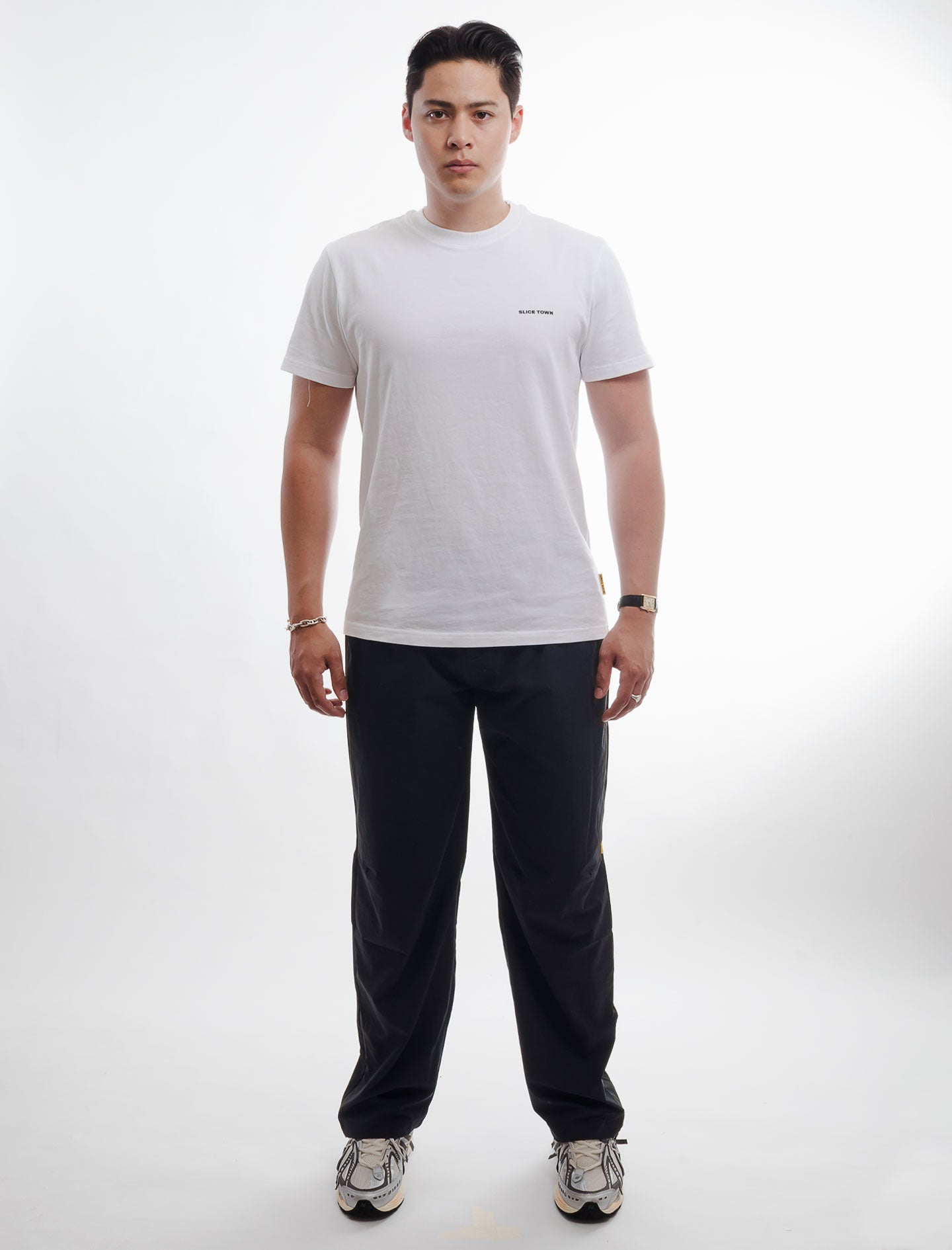 T-shirt med normal passform, vit