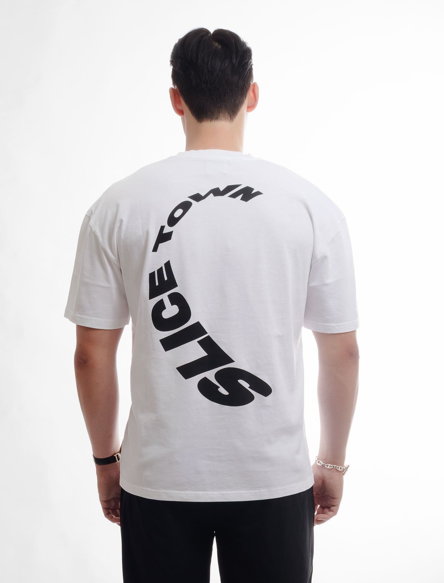 Avslappnad t-shirt, vit