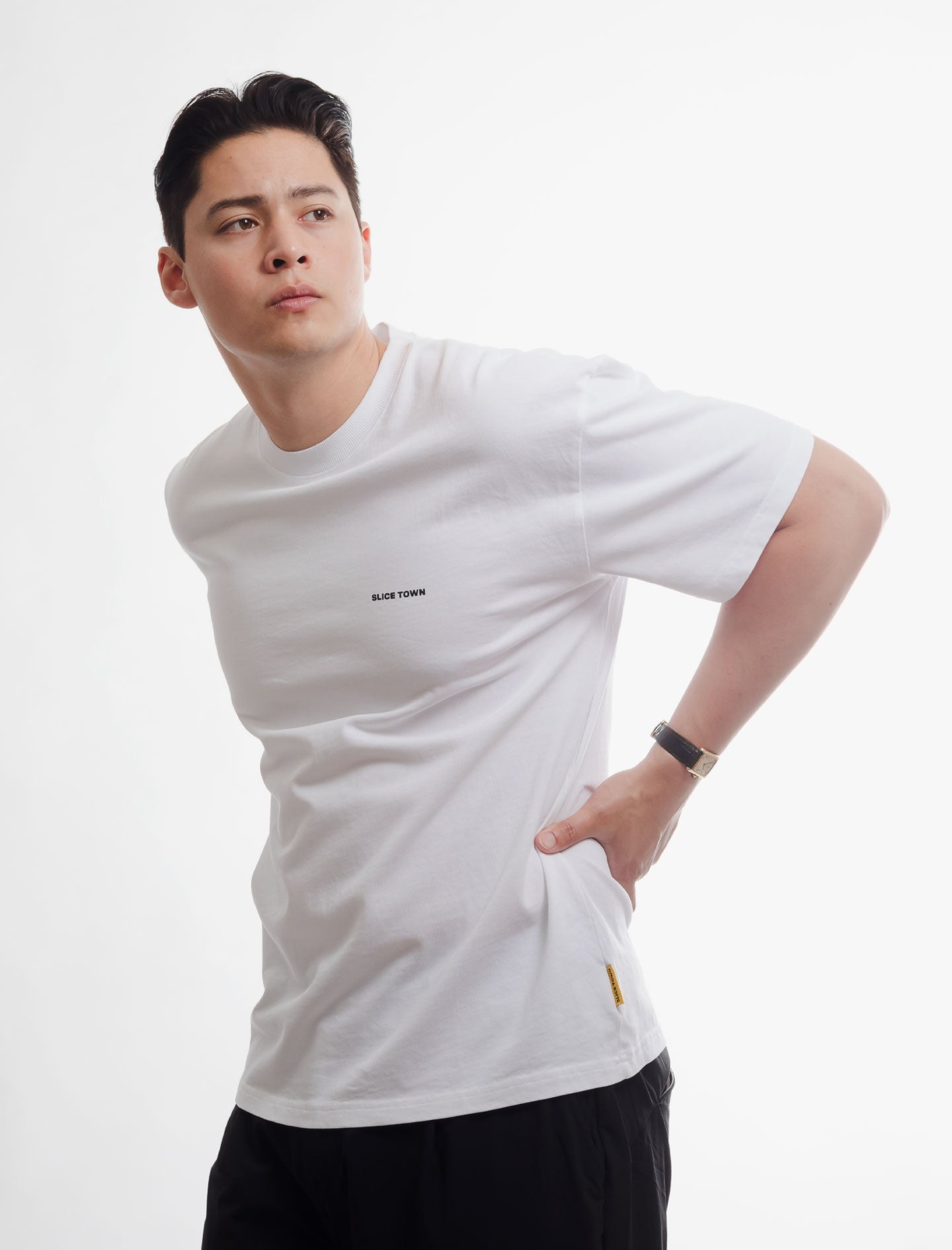 Avslappnad t-shirt, vit