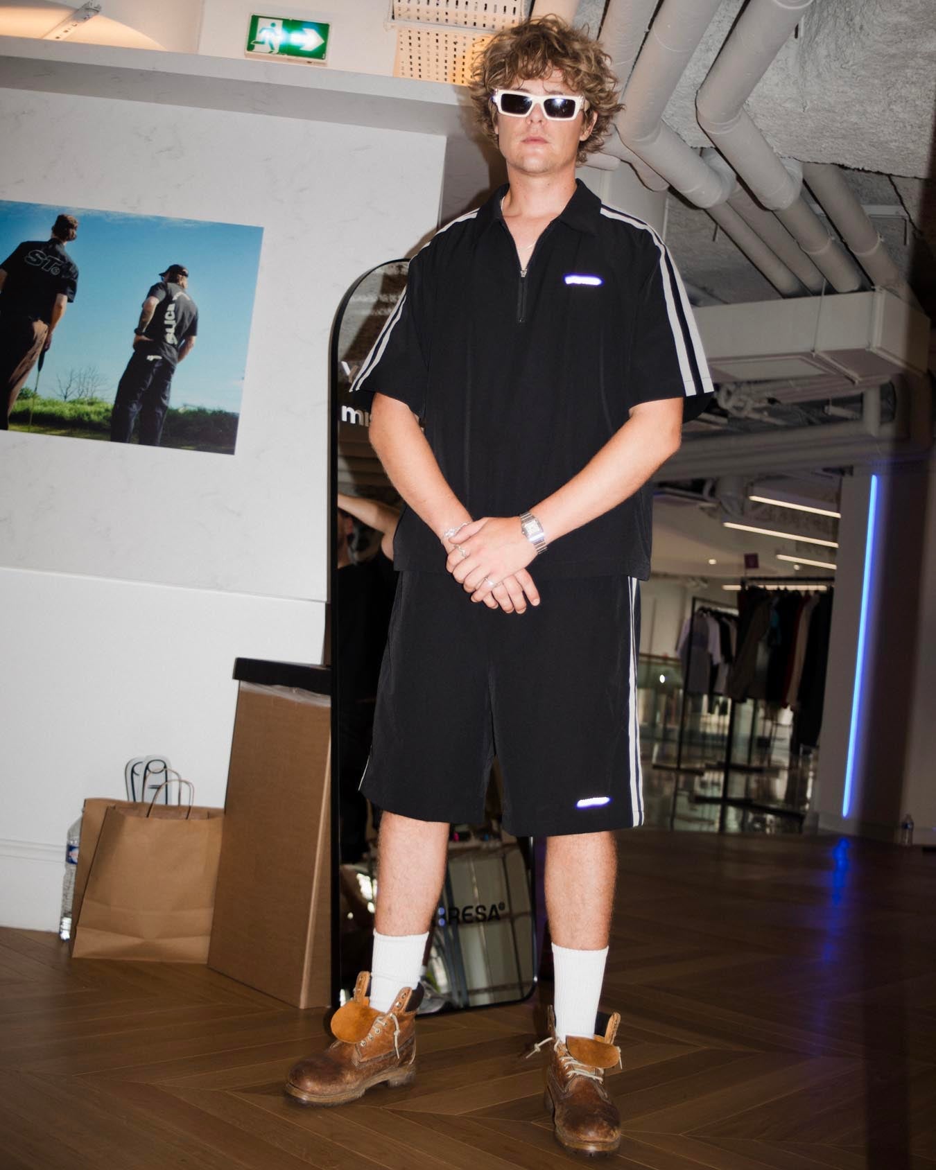 Retro Sports Shorts, Charcoal Shorts- SLICE TOWN