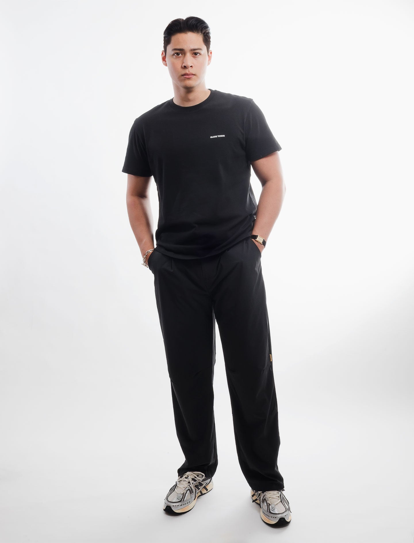 Straight Fit Tech Pants, Charcoal Pants - SLICE TOWN