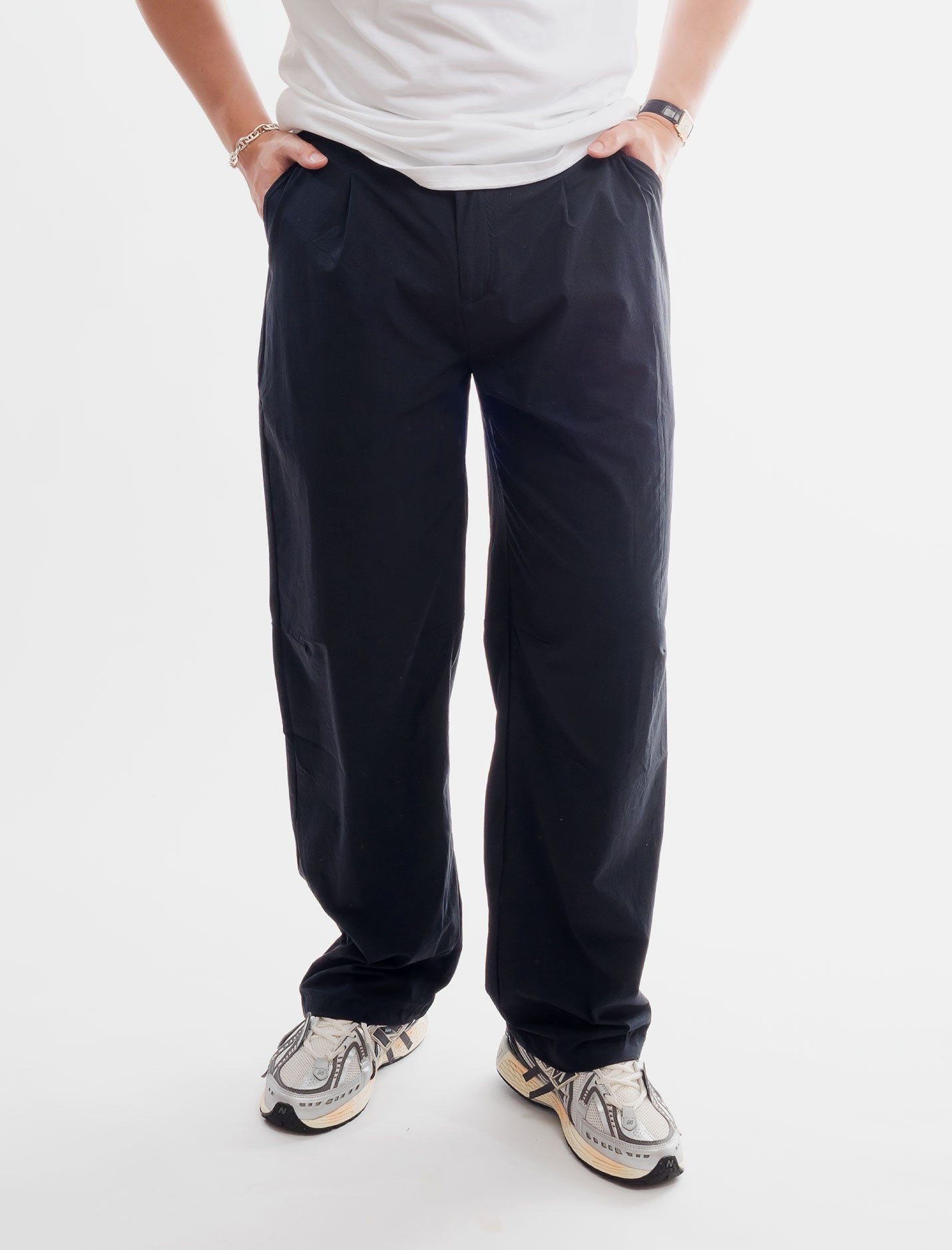 Straight Fit Tech Pants, Dark Navy Pants - SLICE TOWN