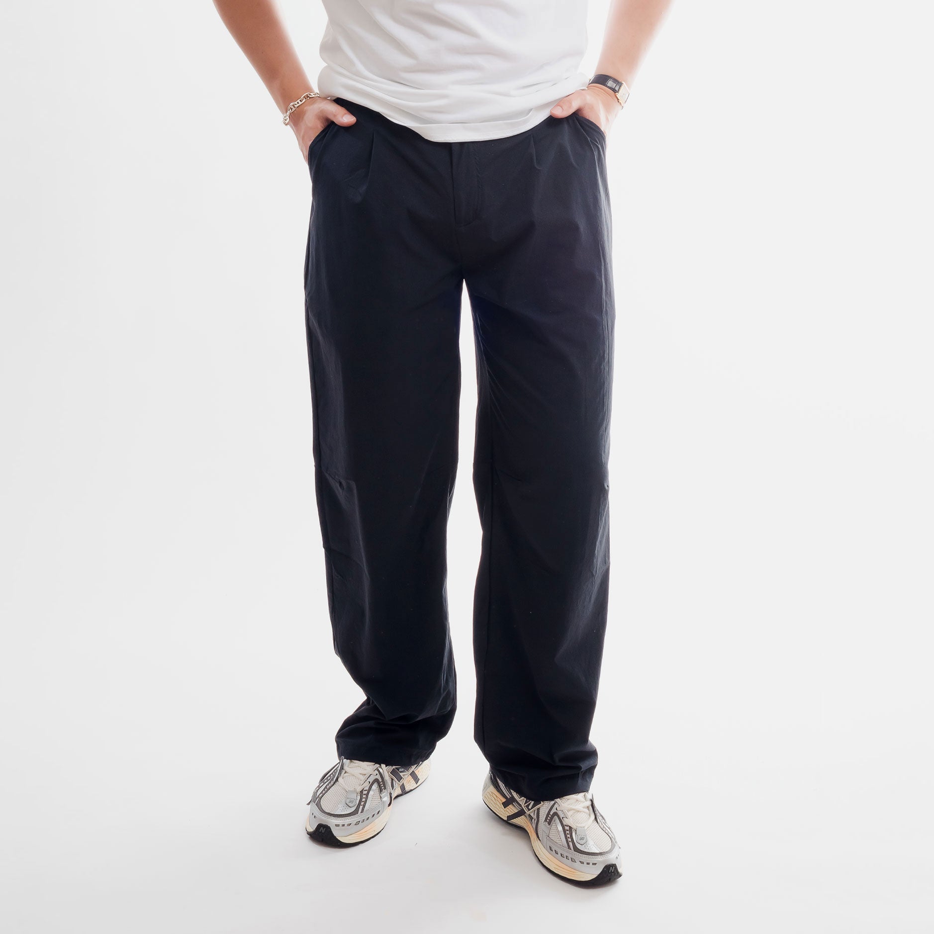 Straight Fit Tech Pants, Dark Navy Pants- SLICE TOWN