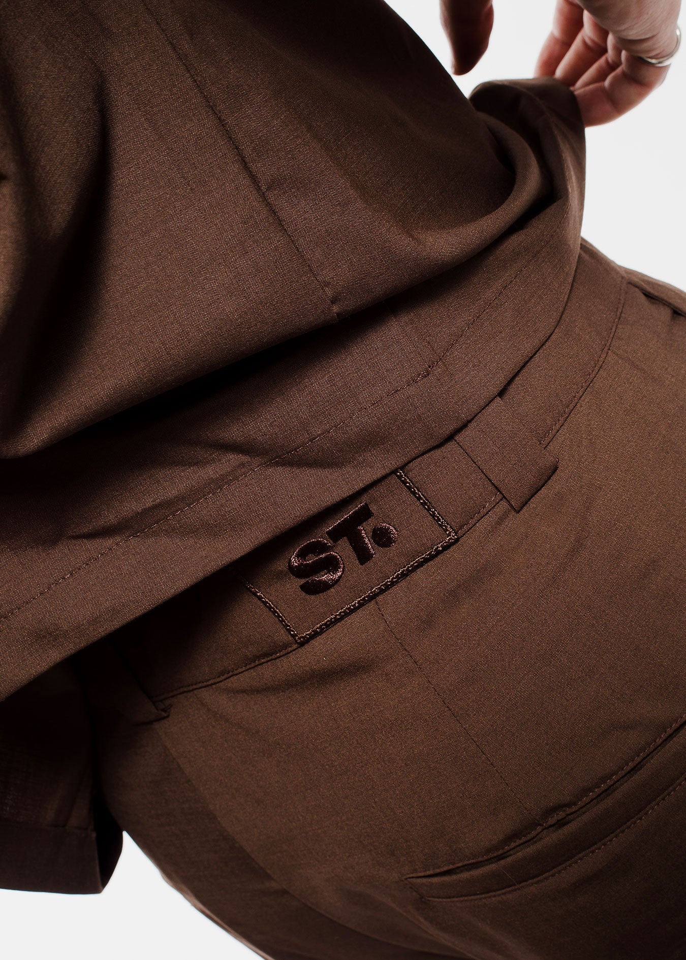 Wide Pleated Pants, Brown Pants- SLICE TOWN